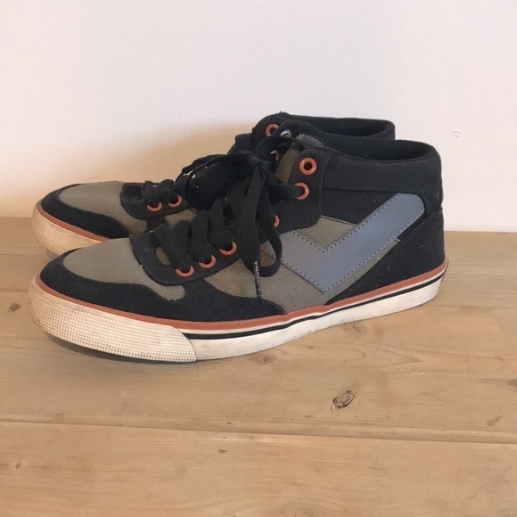 Pony Madison skateboard shoes sneakers black gray orange size 7.5 - Picture 1 of 10
